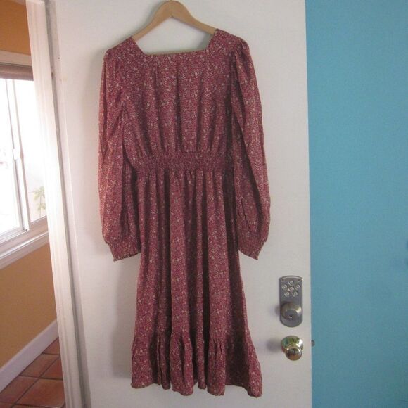 NEW! Hayden Los Angeles Womens Size S Floral Print Midi Modest Prairie Dress - Picture 11 of 14